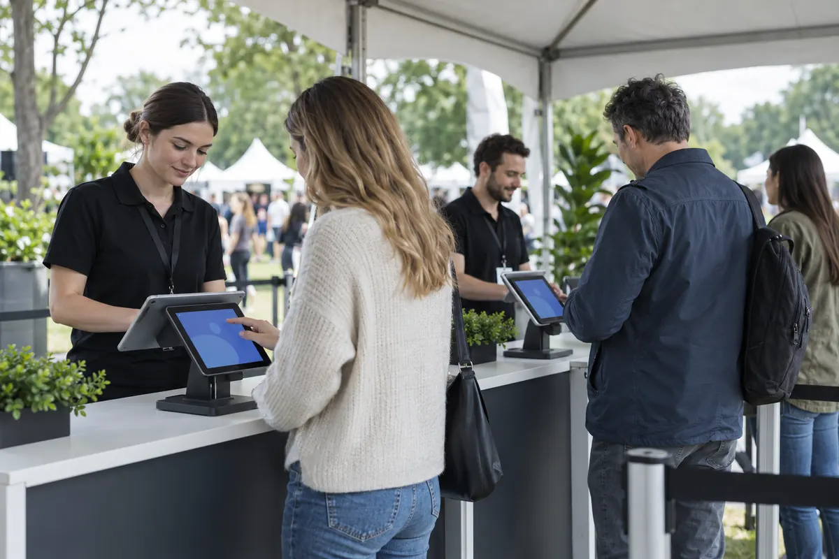 Postes sur tablette abrités à une entrée extérieure